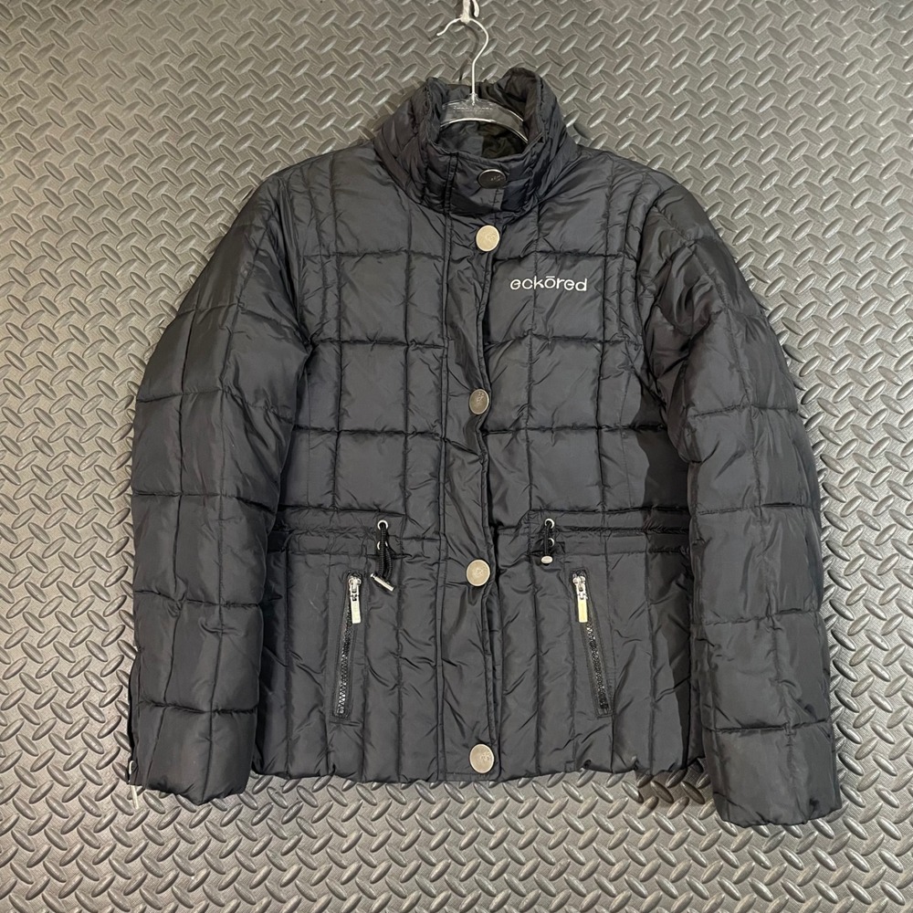 Vintage Y2K Ecko Red Black Puffer Jacket Full‎ Zip Women's Size Medium Outerwear
